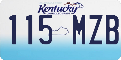 KY license plate 115MZB