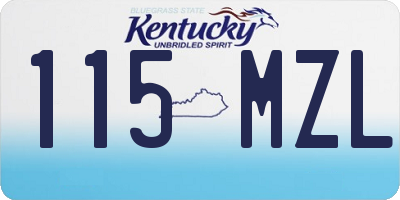 KY license plate 115MZL