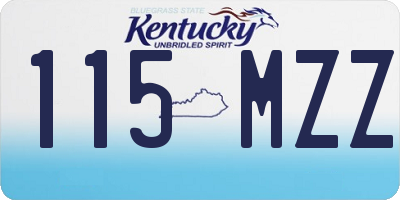 KY license plate 115MZZ