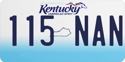 KY license plate 115NAN