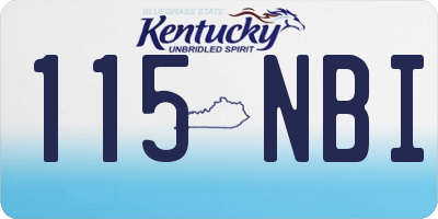 KY license plate 115NBI