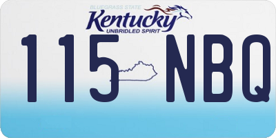 KY license plate 115NBQ