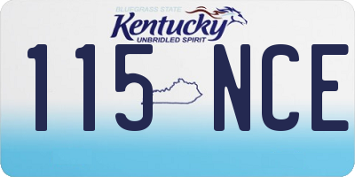 KY license plate 115NCE