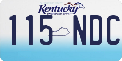 KY license plate 115NDC