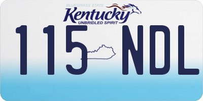 KY license plate 115NDL