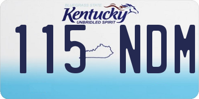 KY license plate 115NDM
