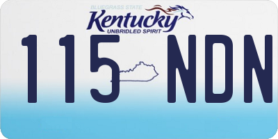 KY license plate 115NDN