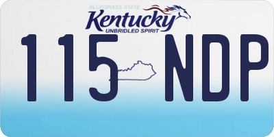 KY license plate 115NDP