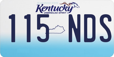 KY license plate 115NDS
