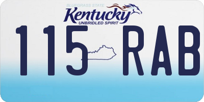 KY license plate 115RAB