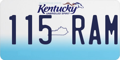 KY license plate 115RAM