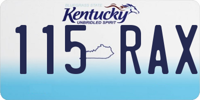 KY license plate 115RAX