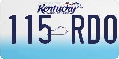 KY license plate 115RDO