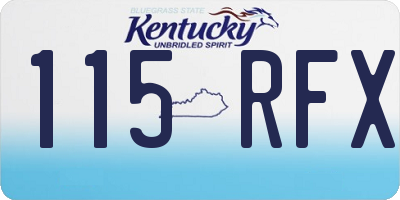 KY license plate 115RFX