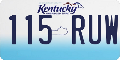 KY license plate 115RUW