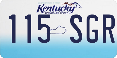 KY license plate 115SGR
