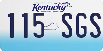 KY license plate 115SGS