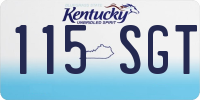 KY license plate 115SGT