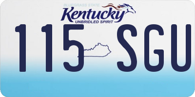 KY license plate 115SGU