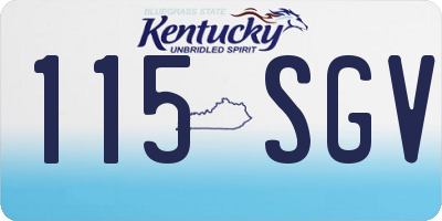 KY license plate 115SGV