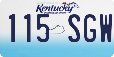 KY license plate 115SGW