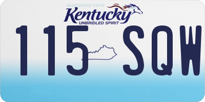 KY license plate 115SQW