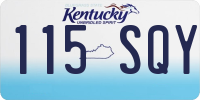 KY license plate 115SQY