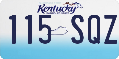 KY license plate 115SQZ