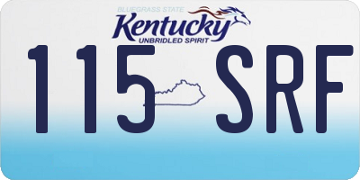 KY license plate 115SRF