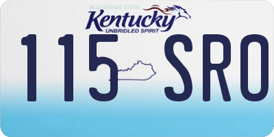 KY license plate 115SRO