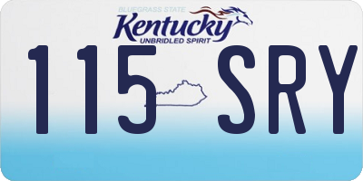 KY license plate 115SRY