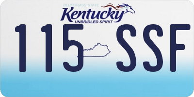 KY license plate 115SSF
