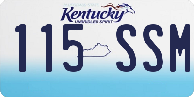 KY license plate 115SSM