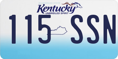 KY license plate 115SSN