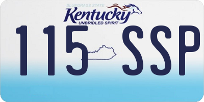 KY license plate 115SSP