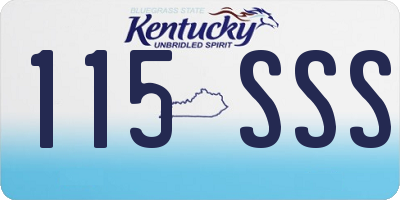 KY license plate 115SSS