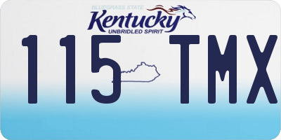 KY license plate 115TMX