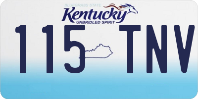 KY license plate 115TNV
