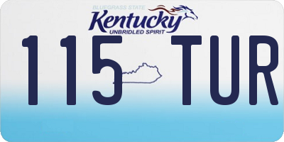 KY license plate 115TUR