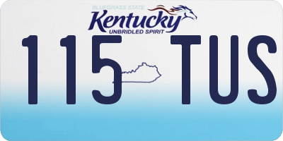 KY license plate 115TUS