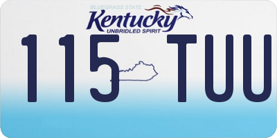 KY license plate 115TUU