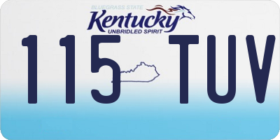 KY license plate 115TUV