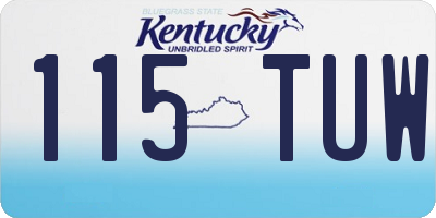 KY license plate 115TUW