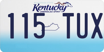 KY license plate 115TUX