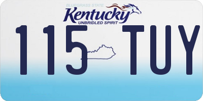 KY license plate 115TUY