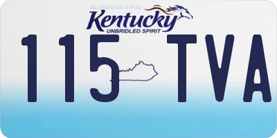 KY license plate 115TVA