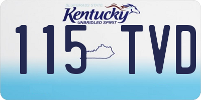 KY license plate 115TVD