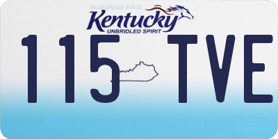 KY license plate 115TVE