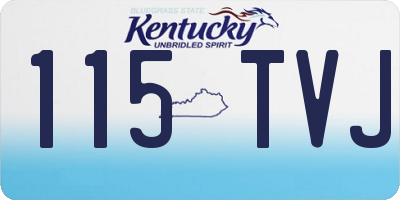 KY license plate 115TVJ