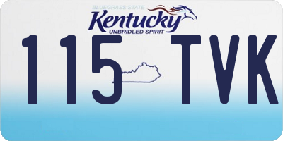 KY license plate 115TVK